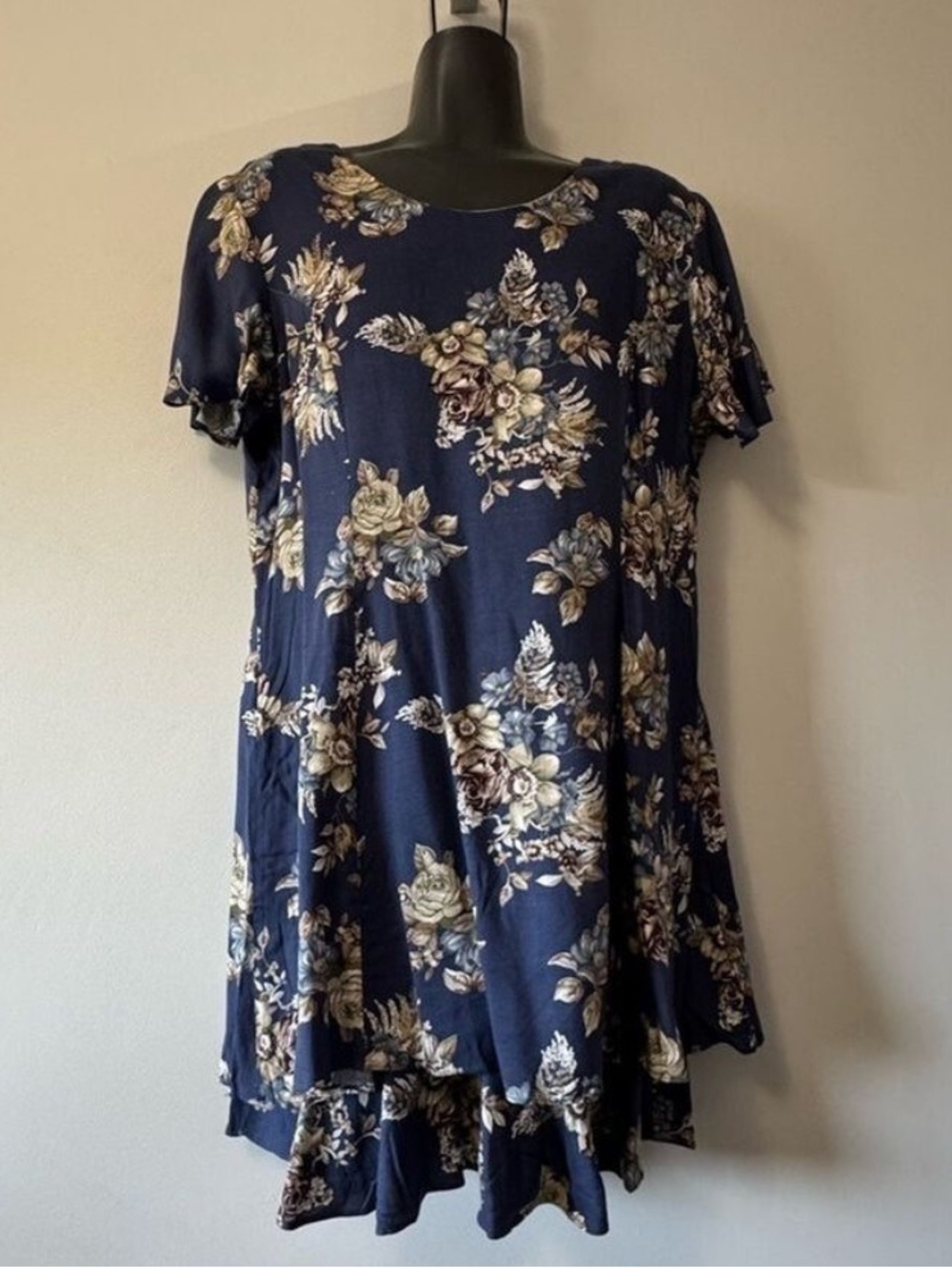 Vintage Caroll Reed Collections Casual Blue Mini Sundress Flutter Sleeves 12